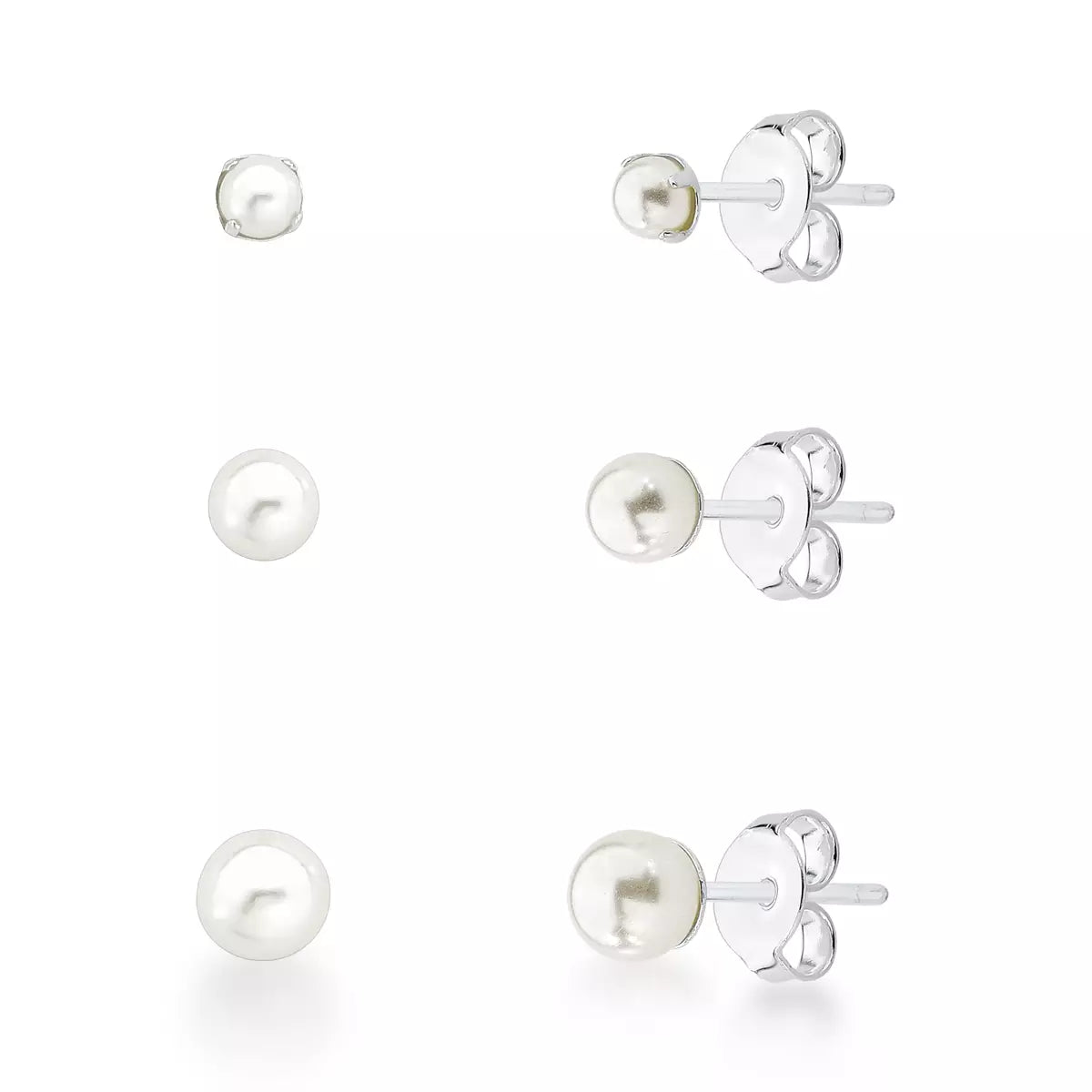 Trio de brincos perolados