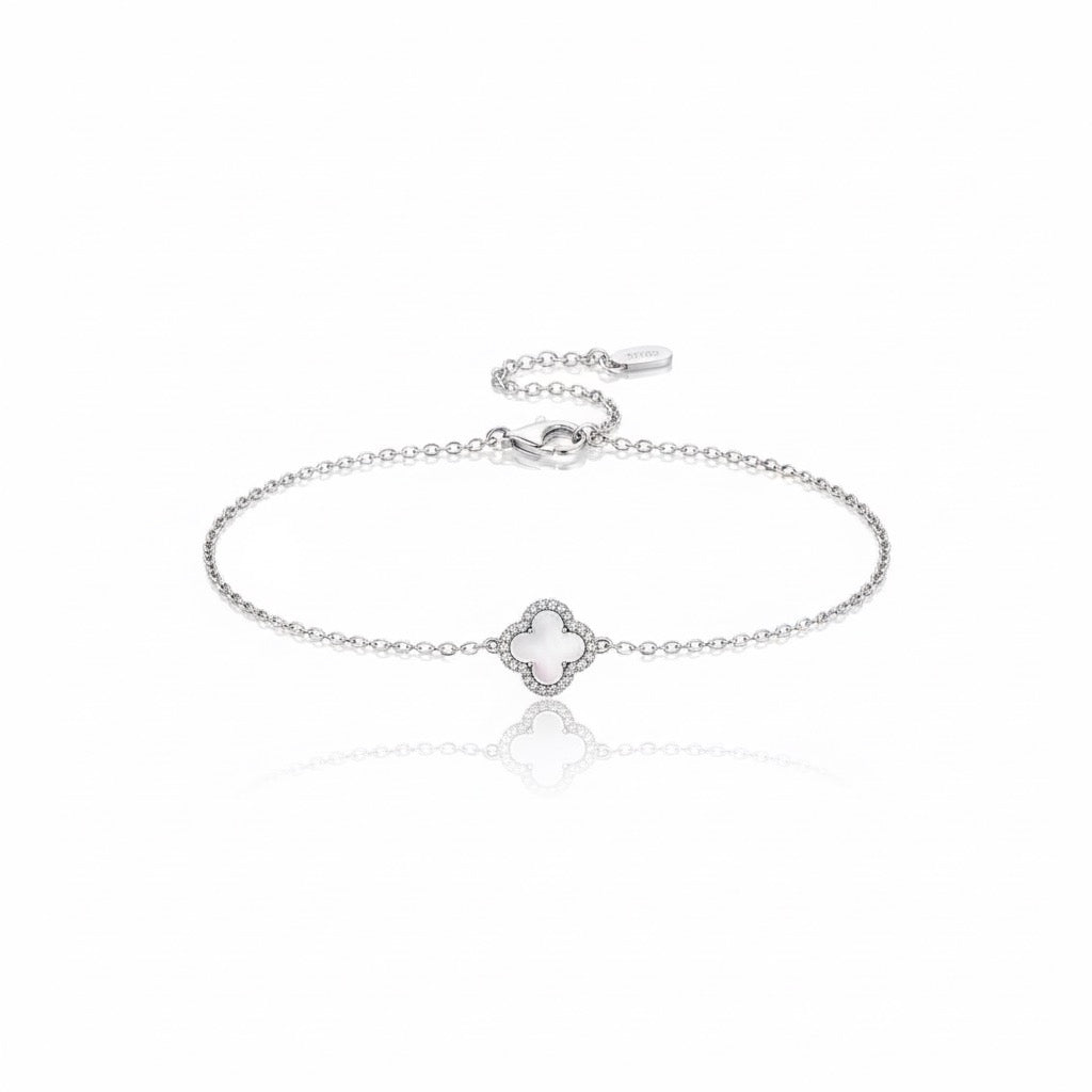 Pulseira trevo cravejado