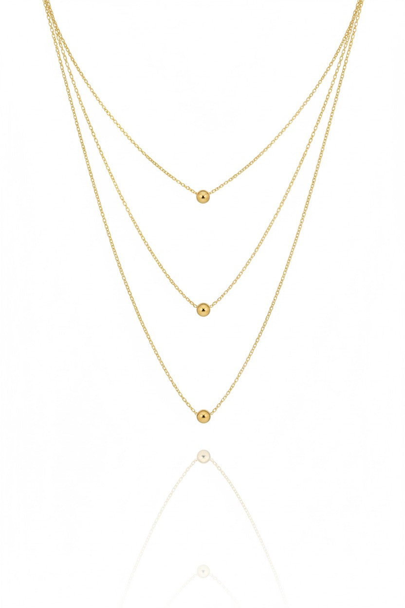 Colar de esferas tripla